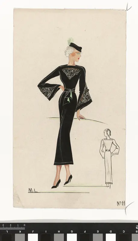 Vrouw in zwarte jurk, 1936, No. 11 Wall Art by Unknown - High-Resolution Digital Print
