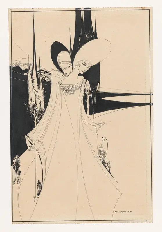 Vrouw kust een andere vrouw in haar nek Wall Art by Unknown - High-Resolution Digital Print