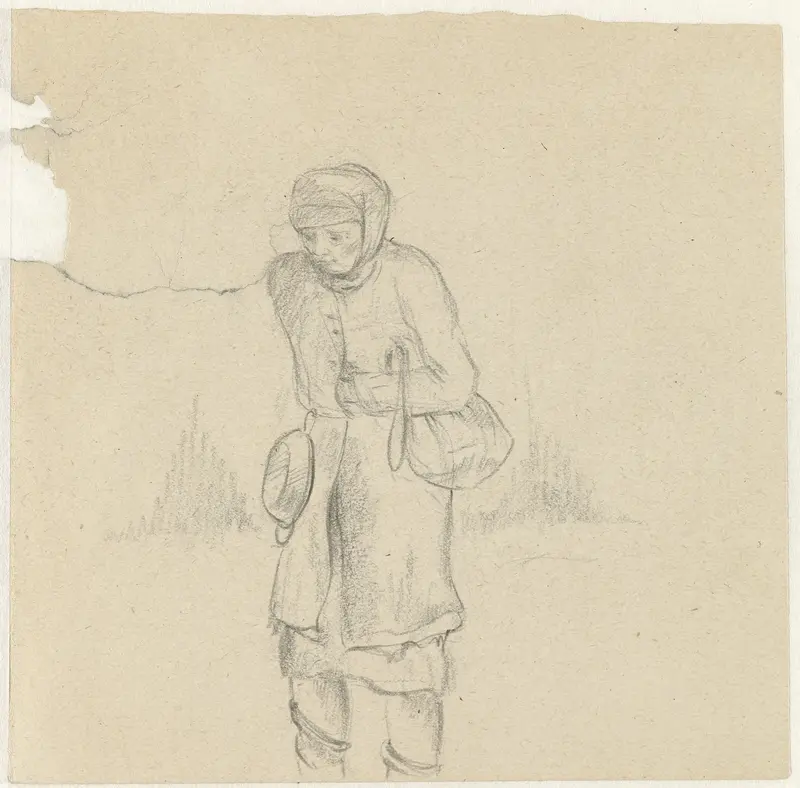 Vrouw met al haar bezittingen Wall Art by Aat Breur-Hibma - High-Resolution Digital Print