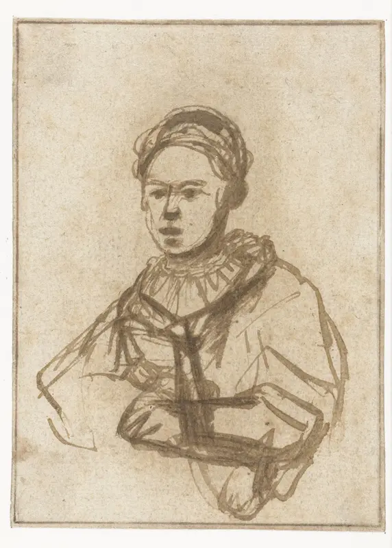 Vrouw met een arm in een draagdoek Wall Art by Unknown - High-Resolution Digital Print