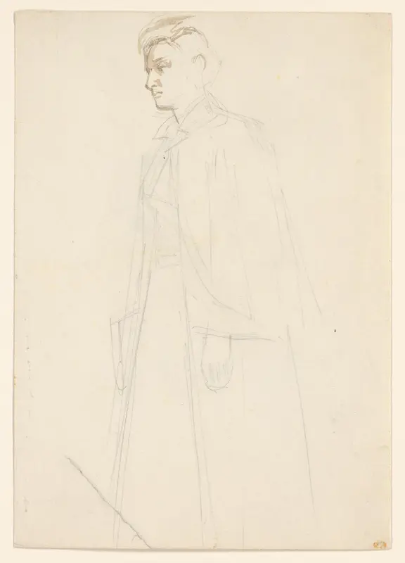 Vrouw met een cape Wall Art by August Allebé - High-Resolution Digital Print