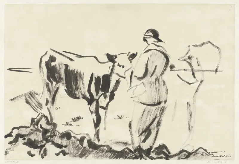 Vrouw met een kalf Wall Art by Rik Wouters - High-Resolution Digital Print