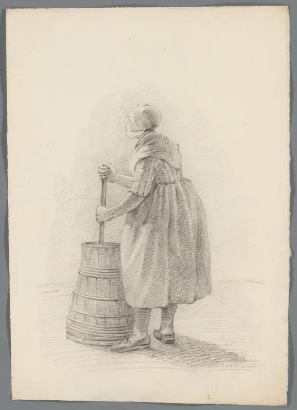 Vrouw met een wastobbe Wall Art by anonymous - High-Resolution Digital Print