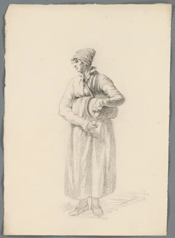 Vrouw met een wijnvaatje Wall Art by anonymous - High-Resolution Digital Print