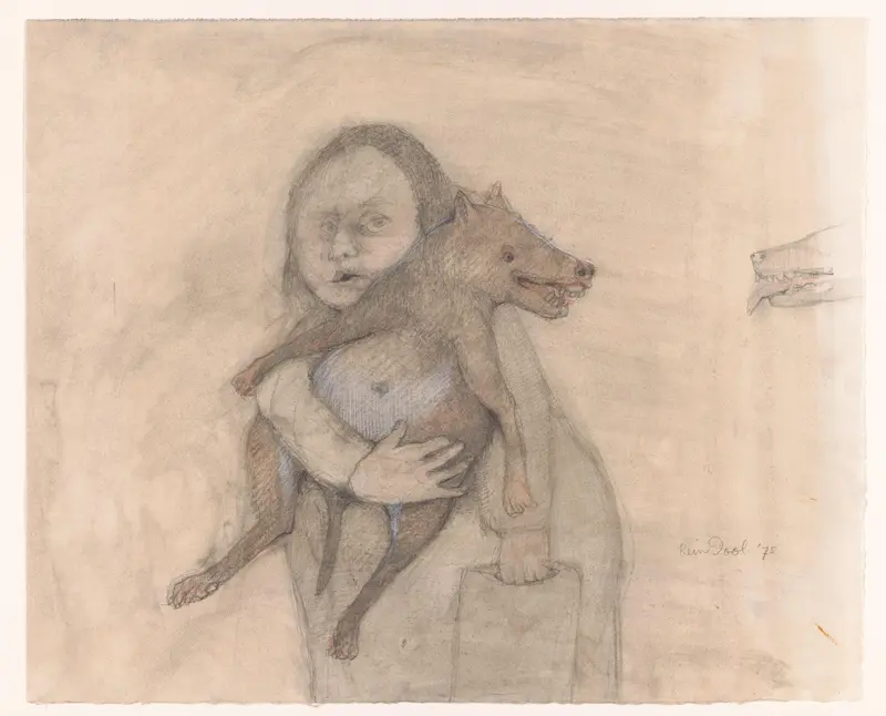 Vrouw met hond Wall Art by Unknown - High-Resolution Digital Print