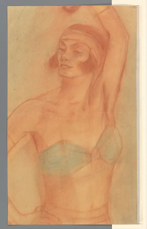 Vrouw met hoofdband en opgeheven arm Wall Art by Reinier Willem Petrus de Vries (1874-1953) - High-Resolution Digital Print