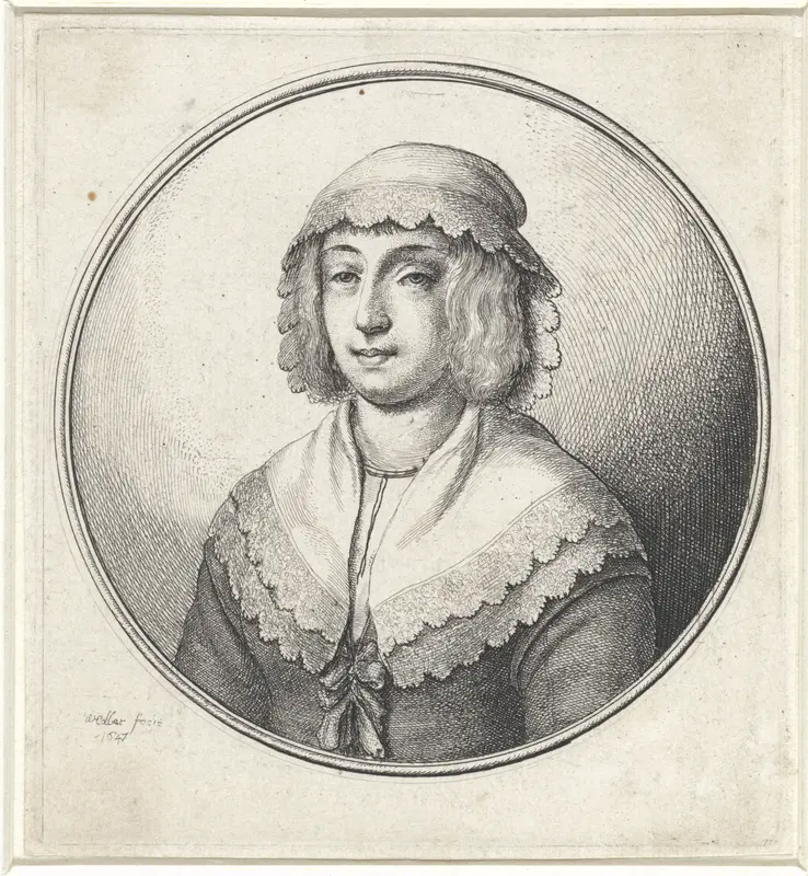 Vrouw met kanten hoofdkapje en bijpassende kraag Wall Art by Unknown - High-Resolution Digital Print