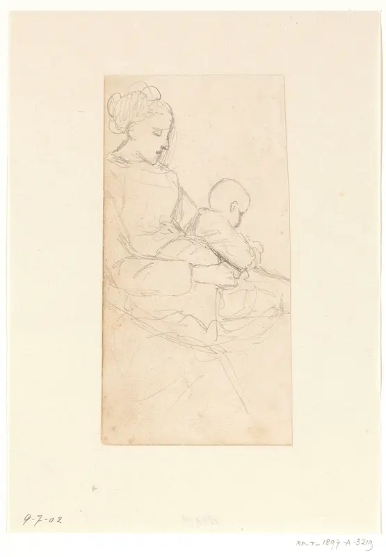 Vrouw met kind Wall Art by Hendrik Valkenburg - High-Resolution Digital Print