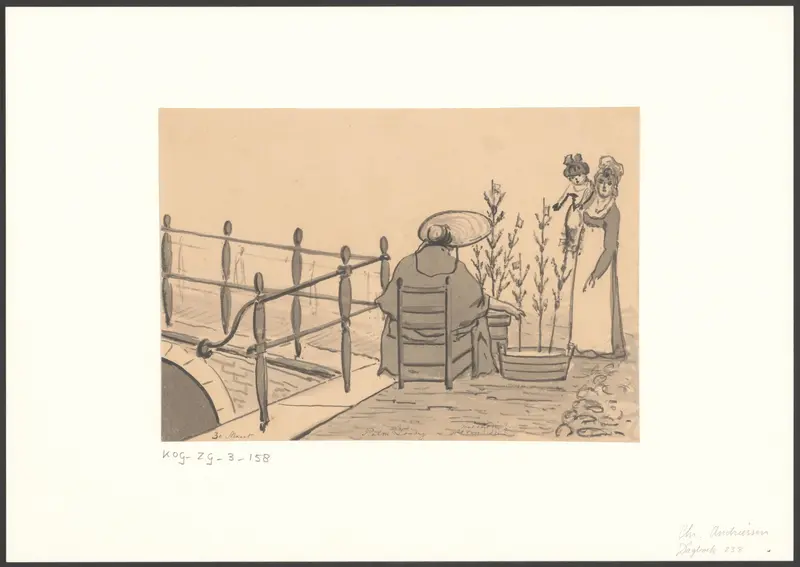 Vrouw met kind koopt een Palmpasen stok Wall Art by Christiaan Andriessen - High-Resolution Digital Print