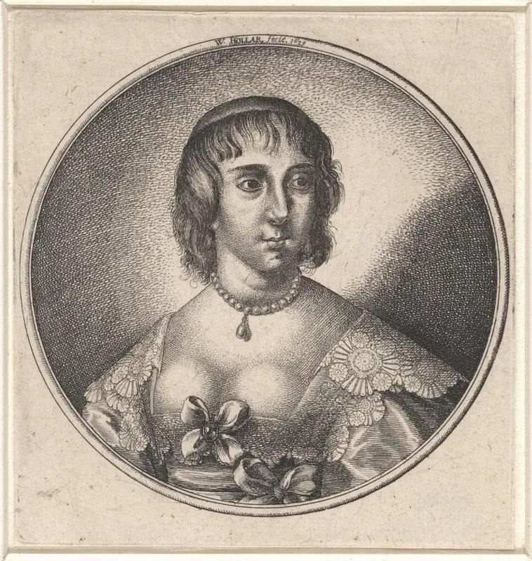 Vrouw met laag decolleté, versierd met strik Wall Art by Unknown - High-Resolution Digital Print