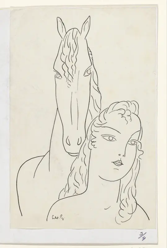 Vrouw met paard Wall Art by Unknown - High-Resolution Digital Print