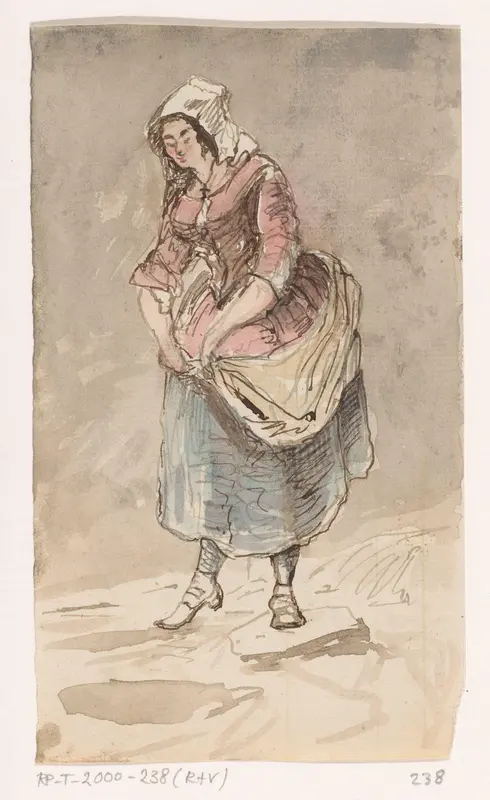 Vrouw met schort Wall Art by Johannes Tavenraat - High-Resolution Digital Print