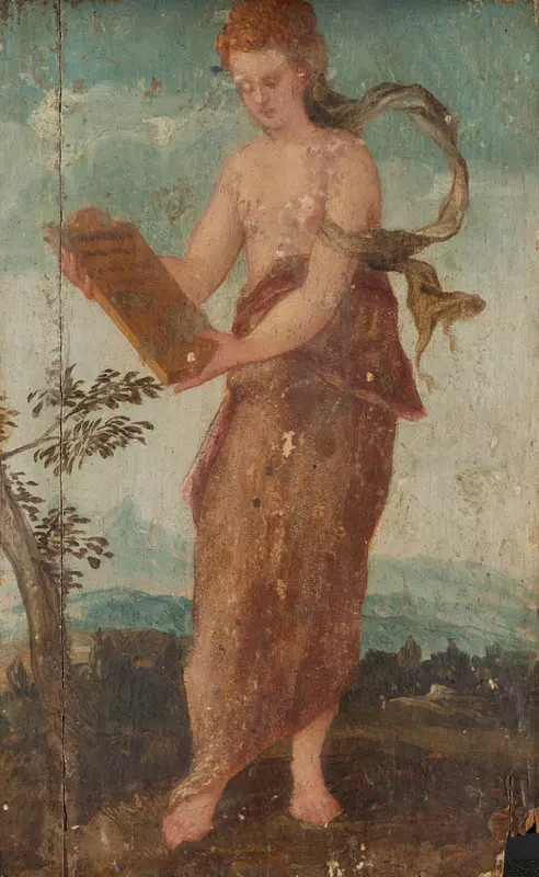 Vrouw met schrijftafeltje Wall Art by Unknown - High-Resolution Digital Print