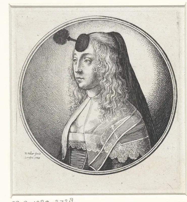 Vrouw met transparante kraag en houpette Wall Art by Unknown - High-Resolution Digital Print