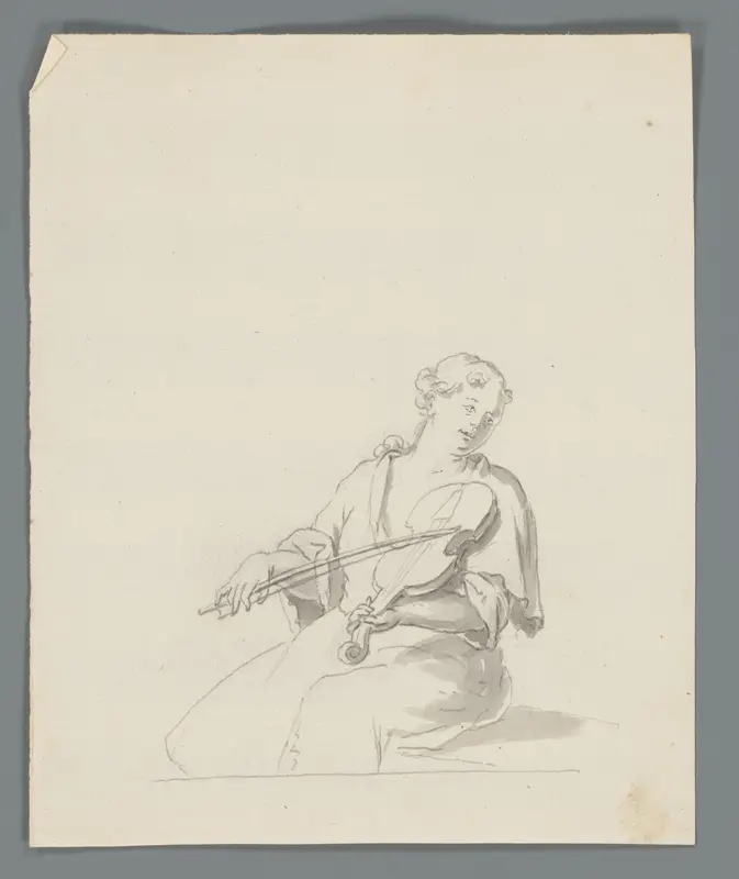 Vrouw met viool Wall Art by Matthijs Balen (1684-1766) - High-Resolution Digital Print