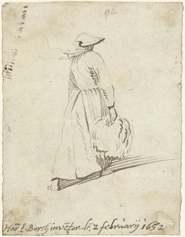 Vrouw met wol in de hand Wall Art by Unknown - High-Resolution Digital Print