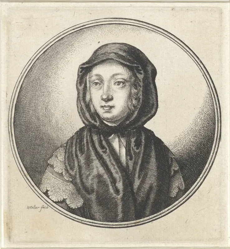 Vrouw met zwarte hoofddoek Wall Art by Unknown - High-Resolution Digital Print