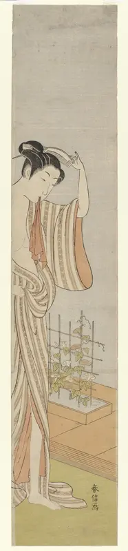 Vrouw na haar bad Wall Art by Suzuki Harunobu - High-Resolution Digital Print