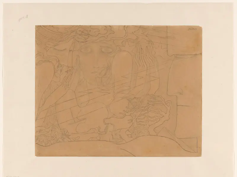 Vrouw, tulpen en sterren Wall Art by Jan Toorop - High-Resolution Digital Print