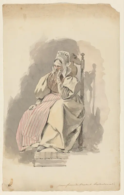 Vrouw uit Noord-Brabant, zittend op een stoel Wall Art by Pieter van Loon - High-Resolution Digital Print