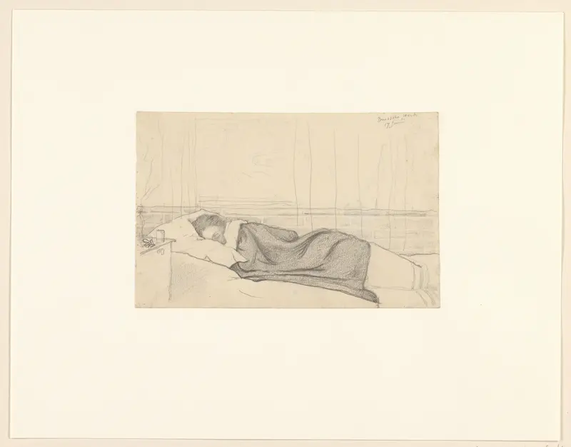Vrouw van Richard Roland Holst in bed, naar links Wall Art by Richard Nicolaüs Roland Holst - High-Resolution Digital Print