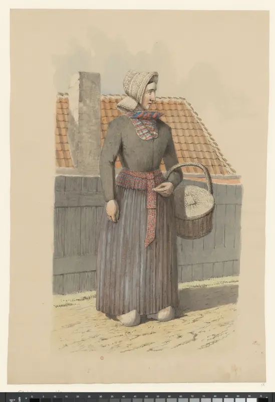 Vrouw van Stokkum in marktkleding Wall Art by Johan Martinus Anthon Rieke - High-Resolution Digital Print