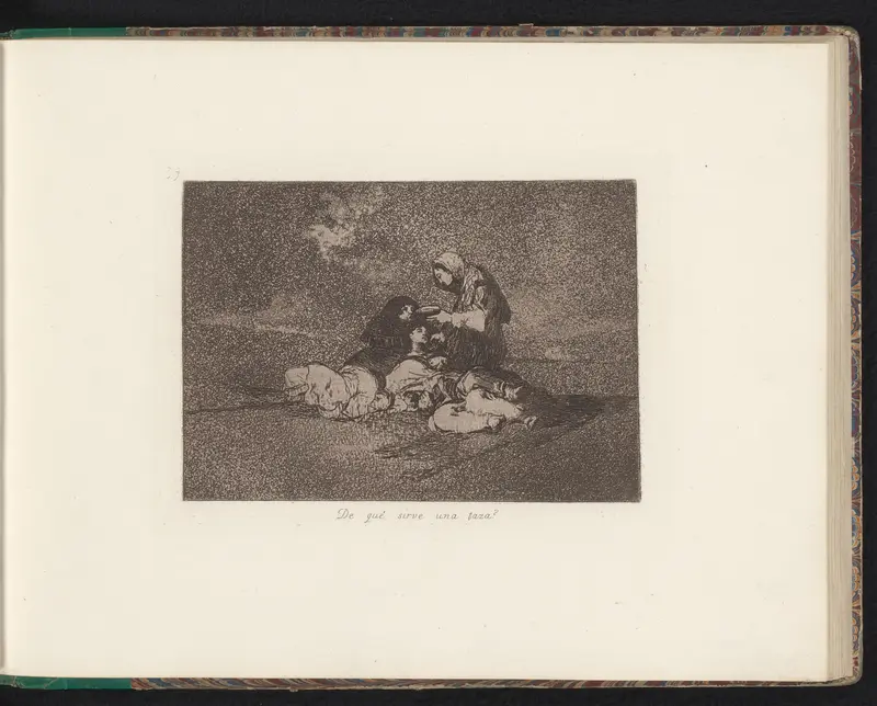 Vrouw voedt drie anderen met één kom Wall Art by Francisco de Goya - High-Resolution Digital Print