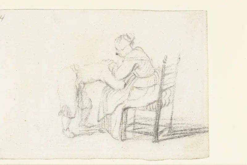 Vrouw zoekt naar vlooien in het haar van een jongen, van opzij Wall Art by Harmen ter Borch - High-Resolution Digital Print