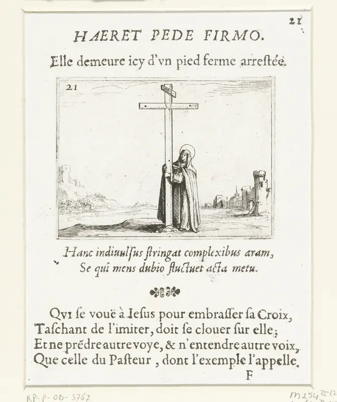 Vrouwelijke heilige bij het kruis Wall Art by François Langlois - High-Resolution Digital Print