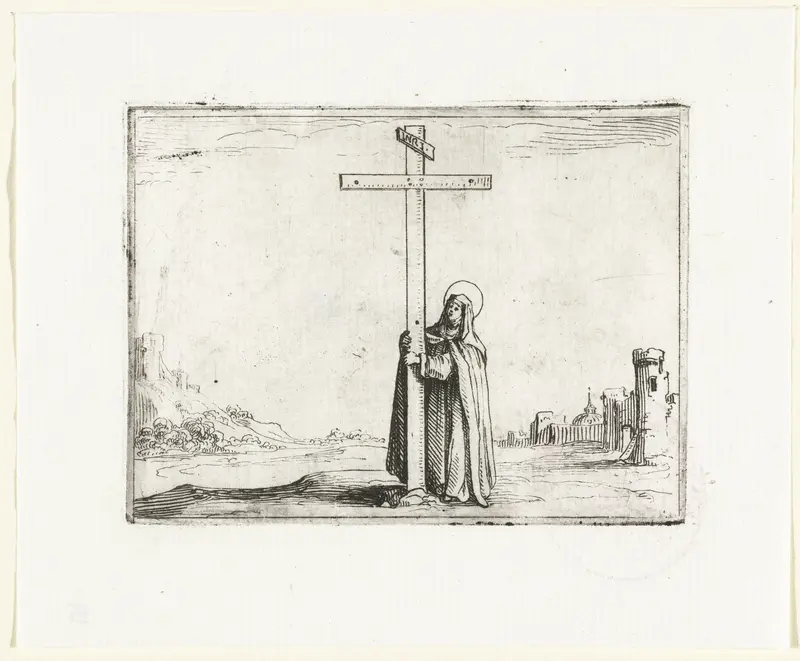 Vrouwelijke heilige bij het kruis Wall Art by Jacques Callot - High-Resolution Digital Print