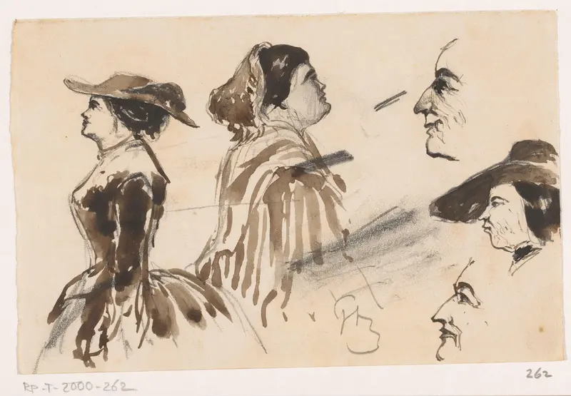 Vrouwen en koppen Wall Art by Unknown - High-Resolution Digital Print