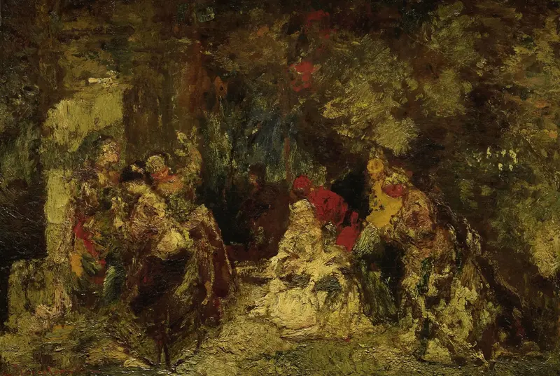 Vrouwen in een bos Wall Art by Adolphe Joseph Thomas Monticelli - High-Resolution Digital Print