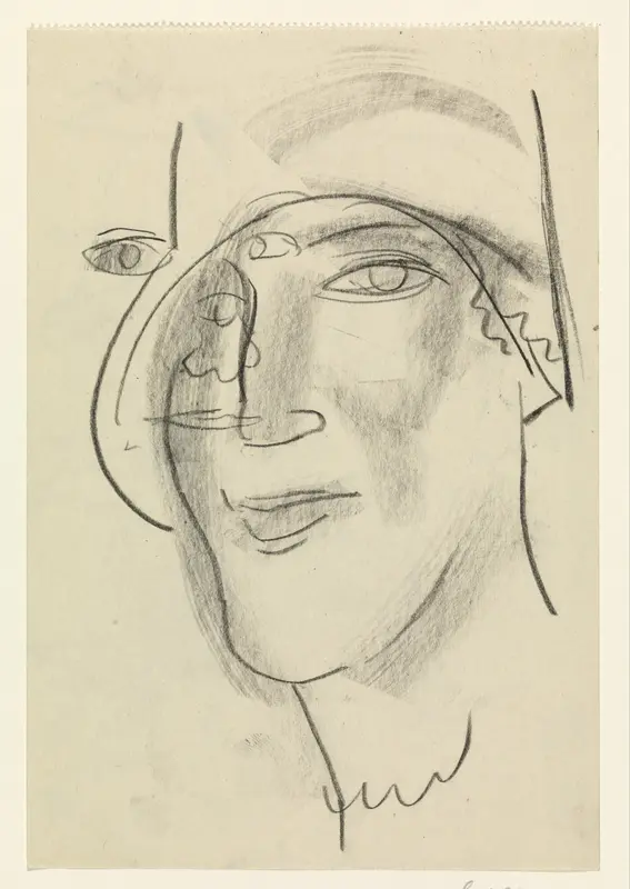 Vrouwenhoofd en een gezicht Wall Art by Leo Gestel - High-Resolution Digital Print