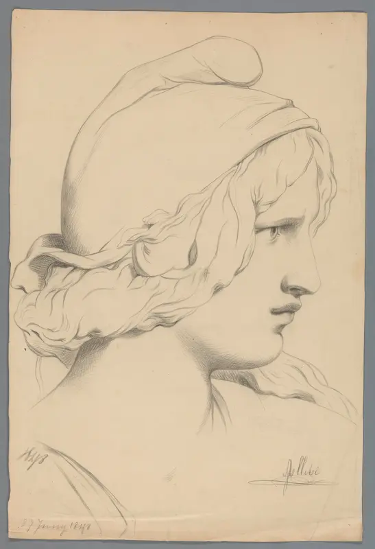 Vrouwenkop Wall Art by August Allebé - High-Resolution Digital Print