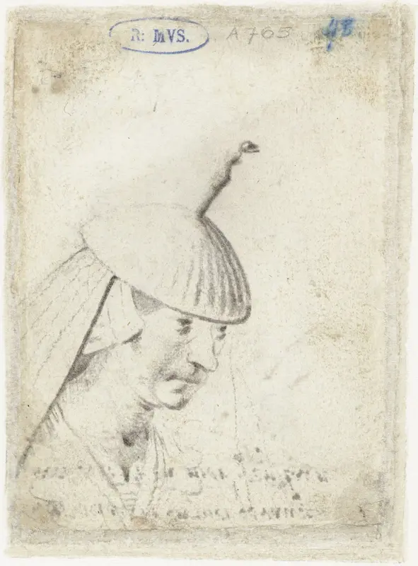 Vrouwenkopje met een huik, naar rechts Wall Art by Gerard ter Borch (I) - High-Resolution Digital Print