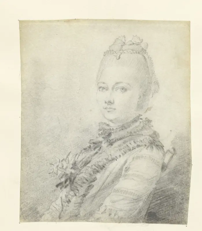 Vrouwenportret, buste naar links Wall Art by Unknown - High-Resolution Digital Print