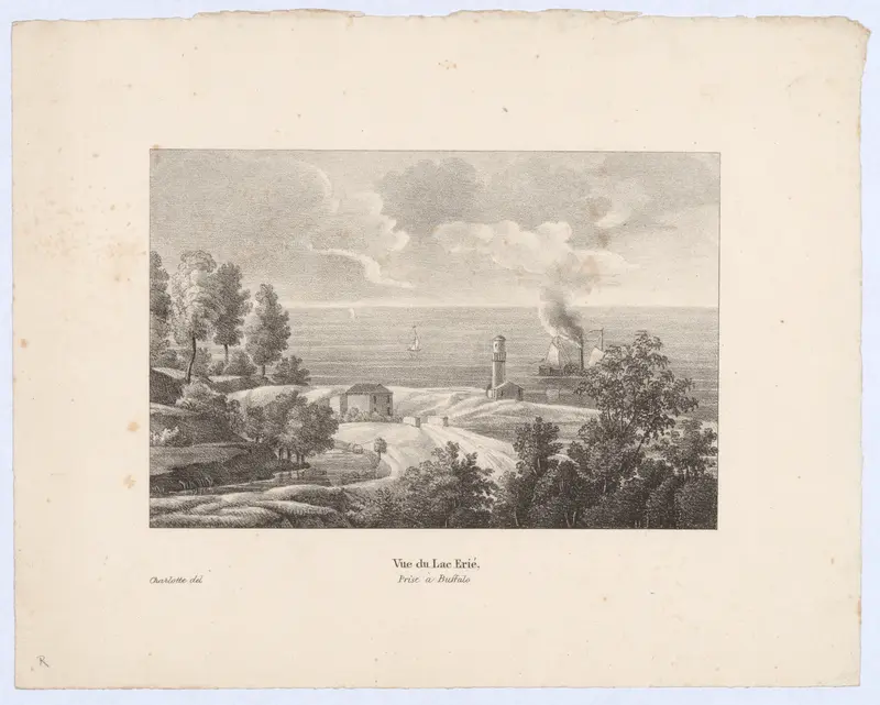 Vue du Lac Erié, Prise à Buffalo Wall Art by Charlotte Bonaparte - High-Resolution Digital Print