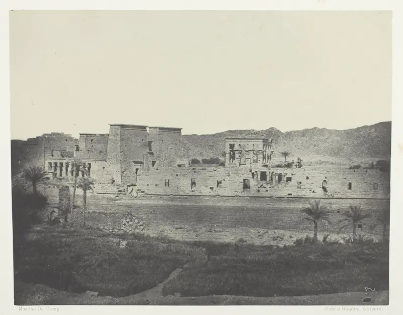 Vue Prise de l'île de Beghé, à l'Ouest, Philoe; Nubie, plate 68 from the album "Egypte, Nubie, Palestine et Syrie" (1852)