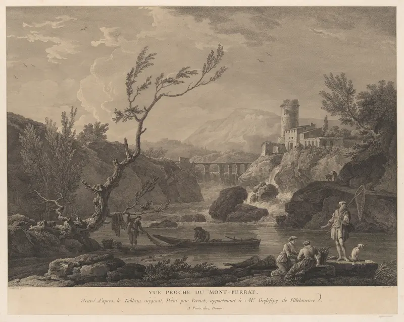 Vue Proche du Mont-Ferrat Wall Art by Jean Jacques Le Veau - High-Resolution Digital Print