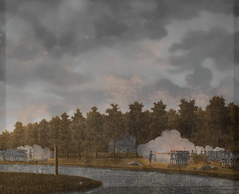 Vuurgevecht aan de Vaartse Rijn bij Jutphaas Wall Art by Jonas Zeuner - High-Resolution Digital Print