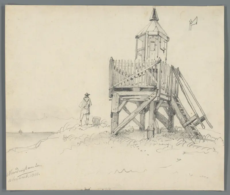 Vuurtoren van Noordwijk aan Zee Wall Art by Willem Anthonie van Deventer - High-Resolution Digital Print