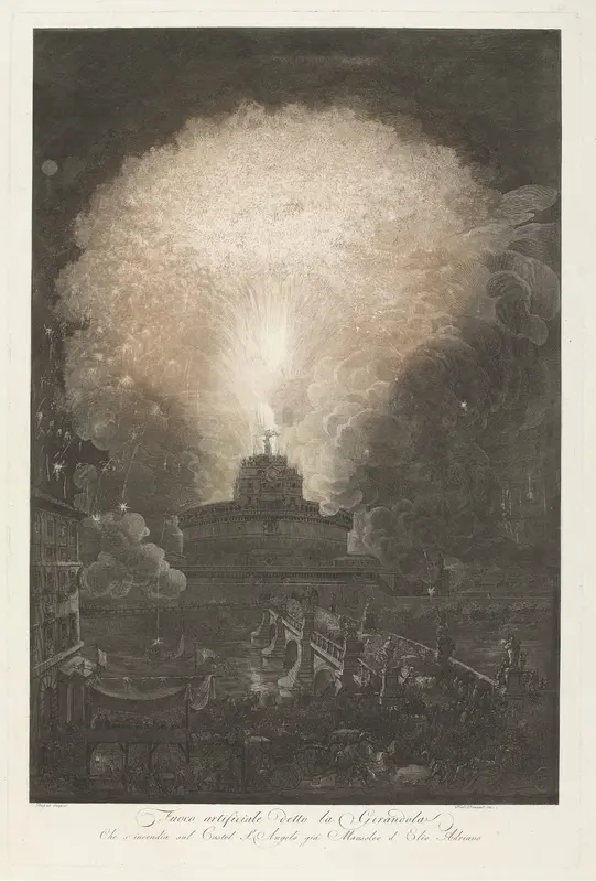 Vuurwerk bij de Engelenburcht Wall Art by Unknown - High-Resolution Digital Print