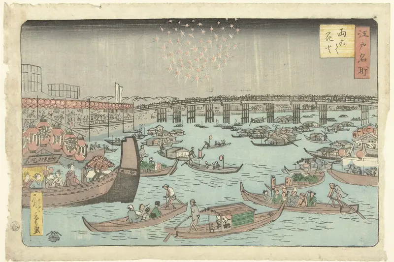 Vuurwerk te Ryogoku Wall Art by Unknown - High-Resolution Digital Print