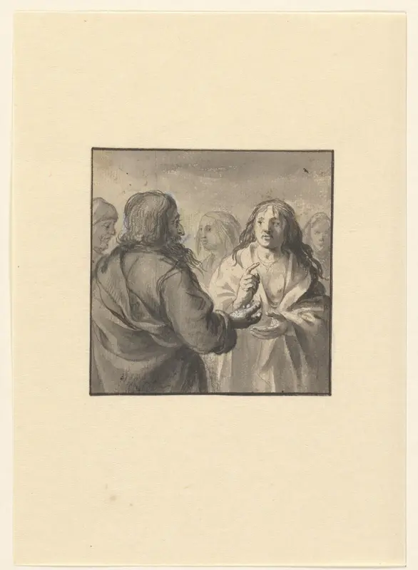 Waarzegster in een groepje van vijf figuren Wall Art by Unknown - High-Resolution Digital Print