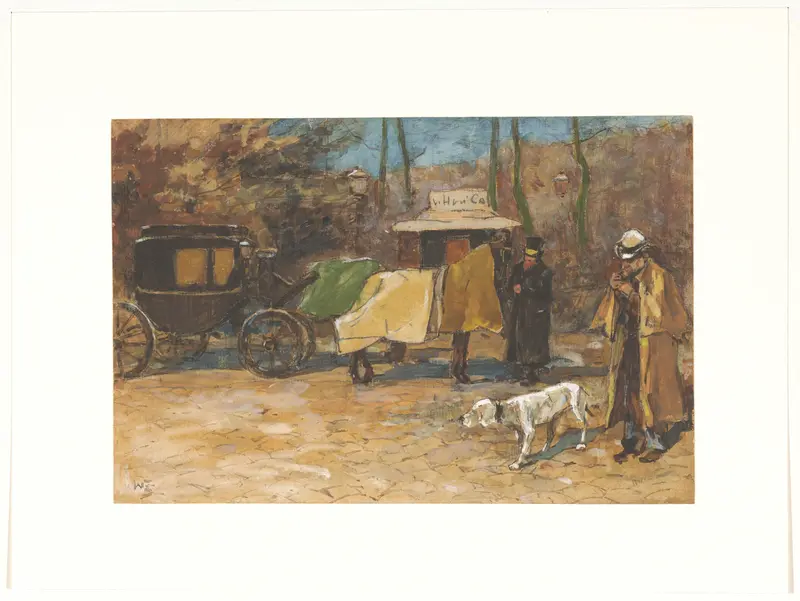 Wachtend rijtuig in een park Wall Art by Unknown - High-Resolution Digital Print