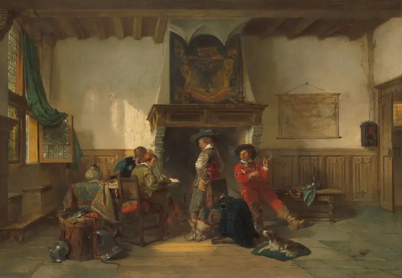 Wachtkamer met soldaten Wall Art by Herman Frederik Carel ten Kate - High-Resolution Digital Print