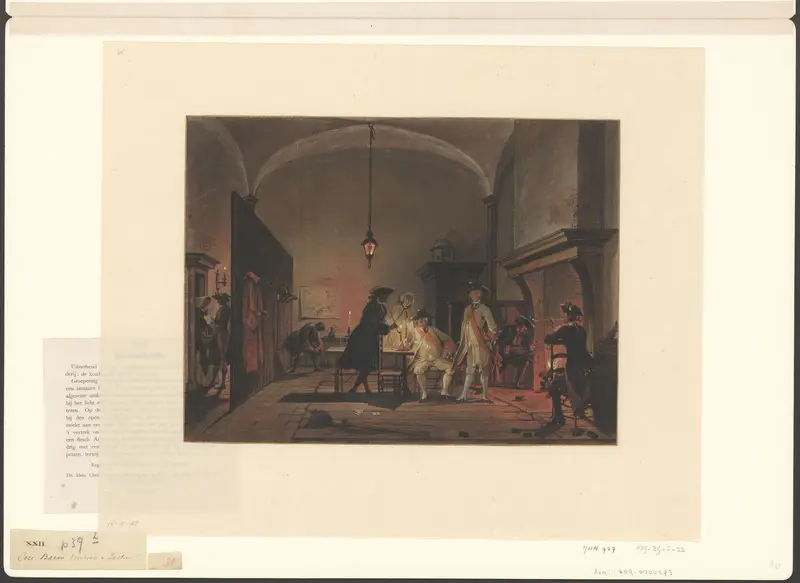 Wachtlokaal met officieren bij kaarslicht Wall Art by Unknown - High-Resolution Digital Print