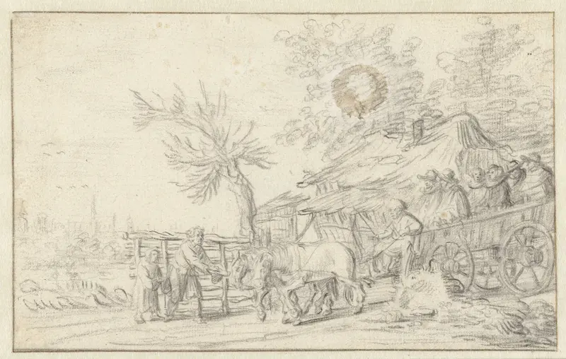 Wagen bij een hutje Wall Art by Pieter de Molijn - High-Resolution Digital Print