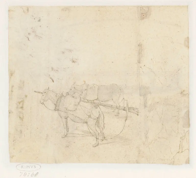Wagen met twee kleine trekpaarden Wall Art by Paulus Willemsz. van Vianen - High-Resolution Digital Print