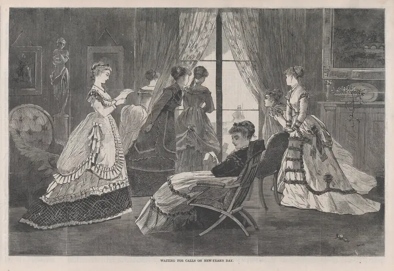 Waiting for Calls on New Year's Day (from "Harper's Bazar," Vol. II) Wall Art by Winslow Homer - High-Resolution Digital Print